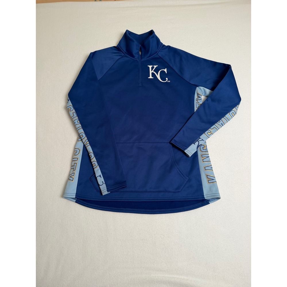 Kansas City Royals Quarter Zip Pullover Blue Kansas City Graphic Logo Sweatshirt